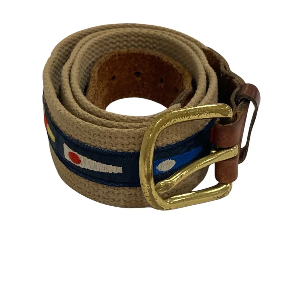 Nautical Signal Flags Men’s Belt - Vintage 80s - 36”